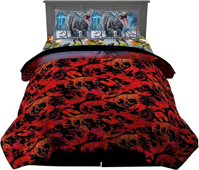 Franco Kids Bedding Super Soft Microfiber Comforter and Sheet Set, 5 Piece Full Size, Jurassic World