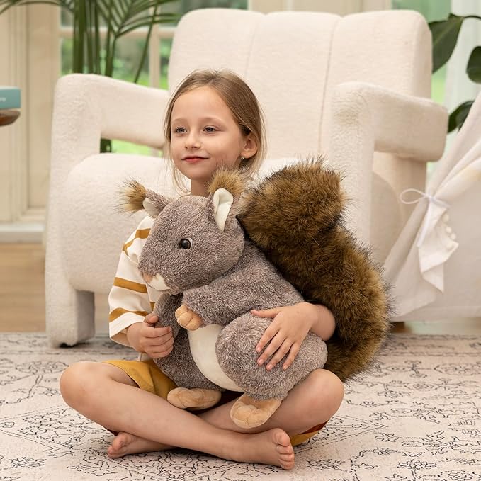 MaoGoLan Giant Squirrel Stuffed Animal,17.7" Realistic Squirrel Plush Toys with Cute and Fluffy Tails,Big Stuffed Squirrel Gift for Forest Animal Lover,Girls,Boys,Kids,Baby Shower