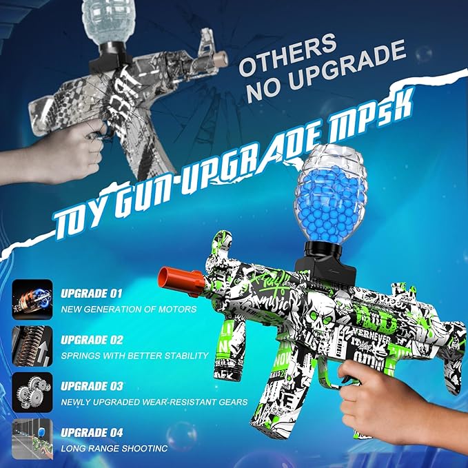 Anstoy Gel Ball Blaster, Splat Gun Toy Automatic Activities-Shooting Team Game, Christmas, Halloween, Birthday Gifts for Ages 14+ (Green)