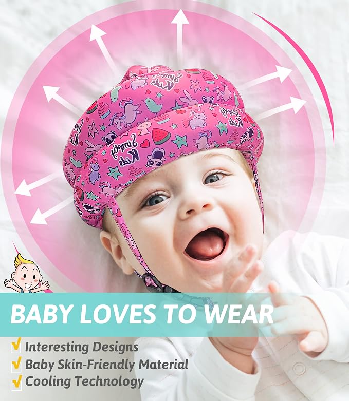 Simply Kids Baby Helmet for Crawling Walking I Baby Head Protector No Bumps and Soft Cushion Infant Baby Safety Headguard for Learning to Walk I Toddler Helmets 1-2 Years Old, 6-12 Months
