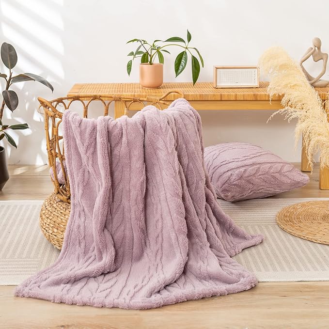 YUSOKI Sherpa Fleece Twin XL Size Blanket, Rose Pink, 65"x90" | 3D Stylish Design,320GSM, Non-Shedding, Lightweight for All Season Use, stays fluffy after repeated washes, Perfect Gifts