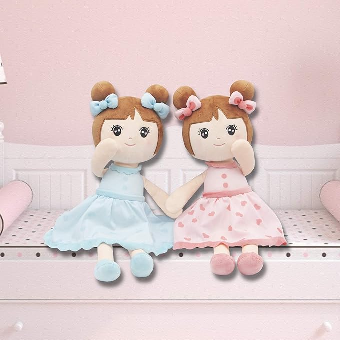 Maxshop 17'' Plush Dolls Baby Girl Toy Gifts Stuffed Doll Super Soft Plush Toy Pink with Gift Box (Pink Doll)
