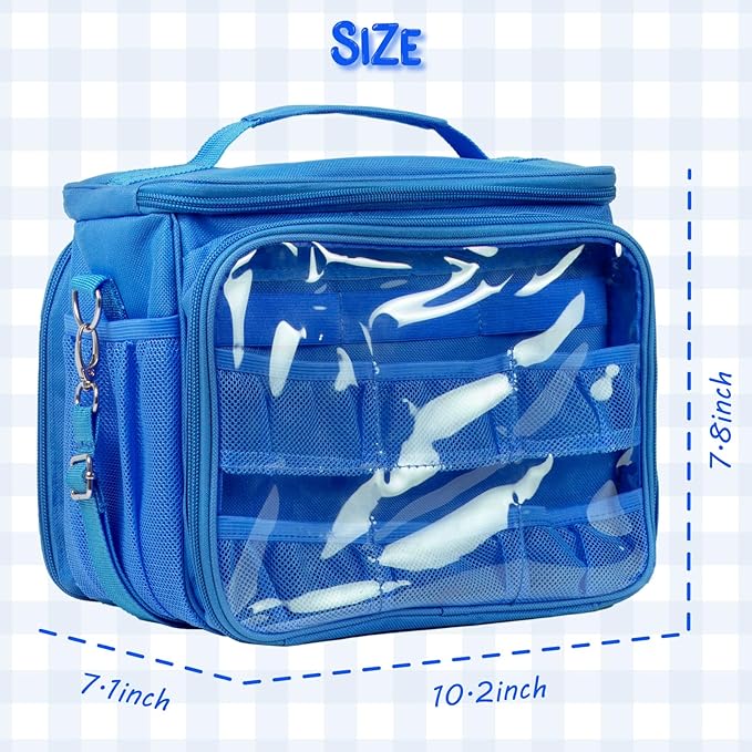 Carrying Case Compatible with Little Tikes Story Dream Machine Books Starter Set, Kids Toys Protective Bag with Handle and Shoulder Strap for Storytime, Little Character Collection(Blue)