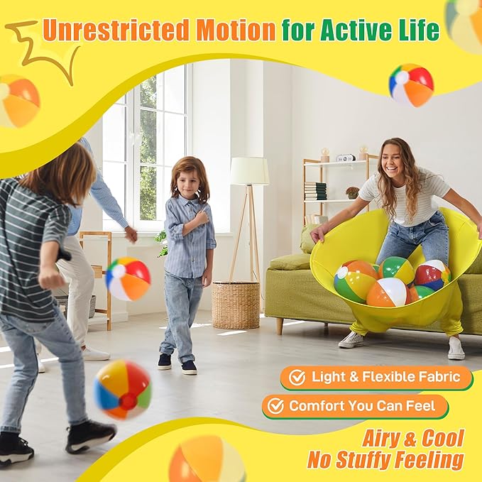 Granny Pants Outdoor Game Set, 4 Giant Pants with 16 Bouncy Balls & 4 Pumps, Funny Yard Toss Relay Game for Teens & Adults, Outdoor Party Game for BBQ, Picnic, Family Reunion & Team Building