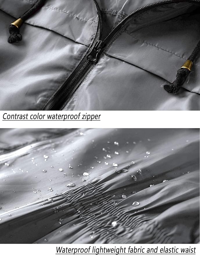 Lomon Women Waterproof Lightweight Rain Jacket Active Outdoor Hooded Raincoat