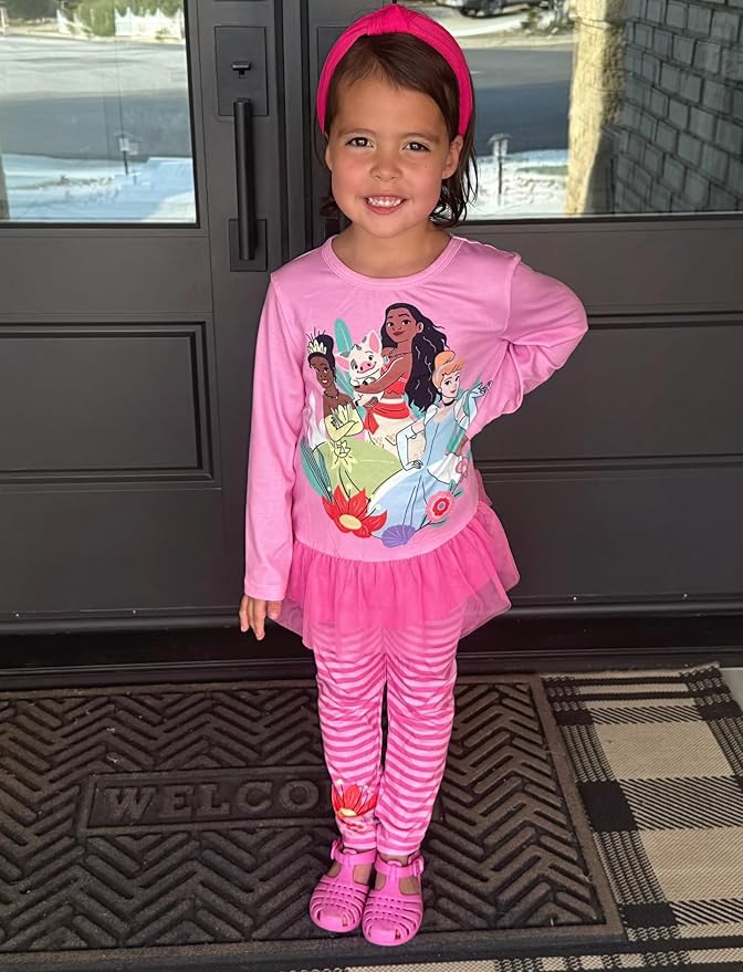 Disney Minnie Mouse Frozen Princess Marvel Toddler Girls Clothes Long Sleeve Sweatshirt + Leggings 2pcs Outfits Set 2-6Y