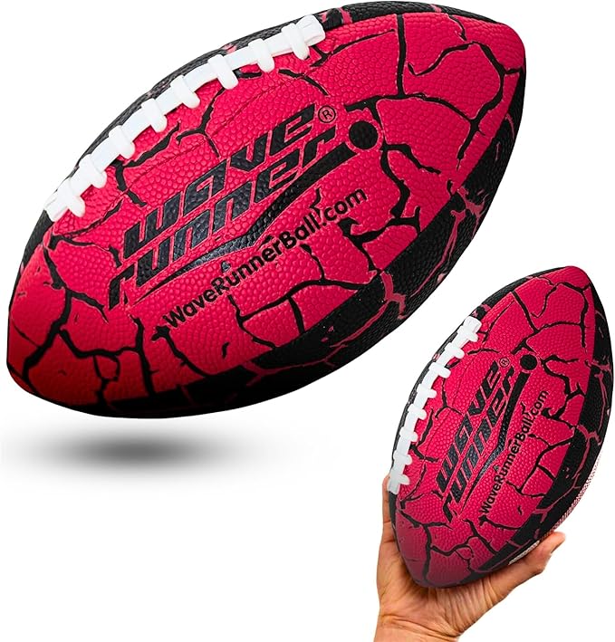 Wave Runner Grip It Waterproof Junior Size Football, 9.25 Size, Durable & Double Laced, Perfect for Beach Accessories, Kids Games, Pool Toys, Outdoor Games, All-Weather Indoor & Outdoor Play