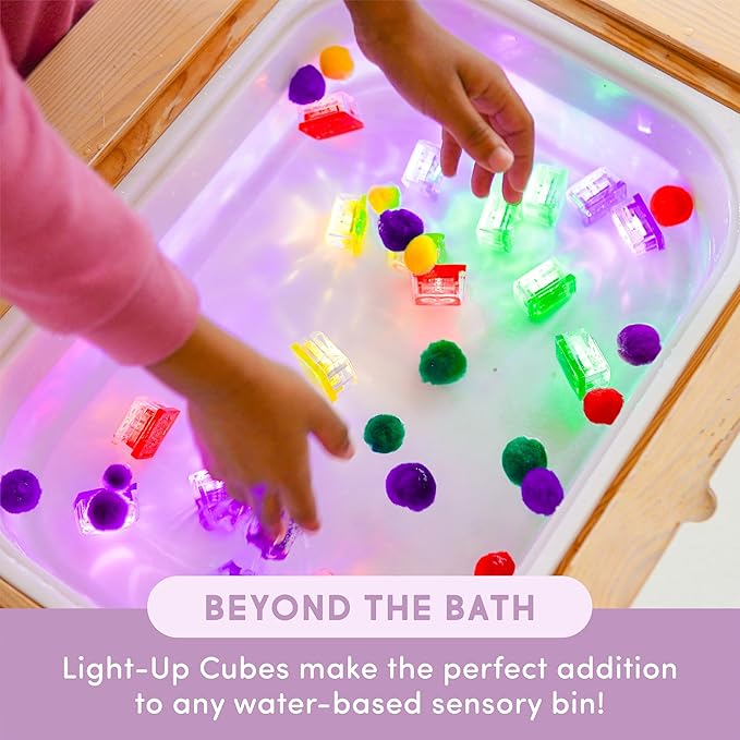 Glo Pals Water-Activated Light-Up Cubes for Sensory Play – 12 Pack - Valentine Day Gift