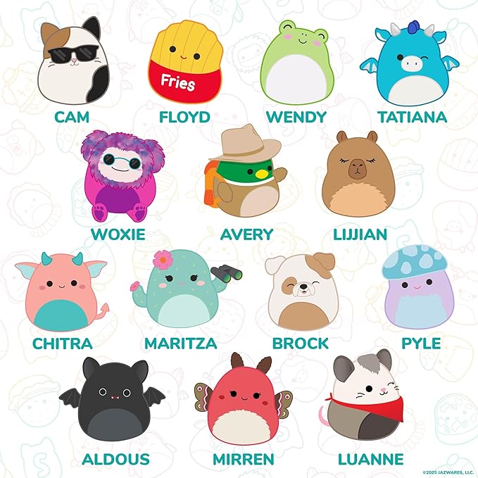 Original Squishmallows Puffy Sticker Playset, Over 30 Reusable Stickers