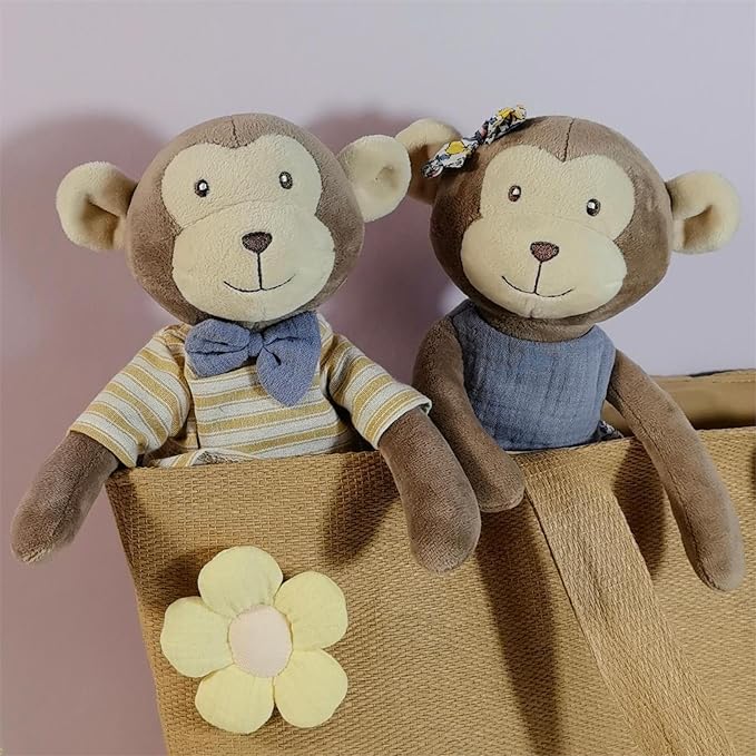 Monkey Stuffed Animals,15.7" Boy Monkey Plush with T-Shirt and Pants,Cute Stuffed Animal for Girls As Birthday, Easter,Christmas,Valentine's Day Gift