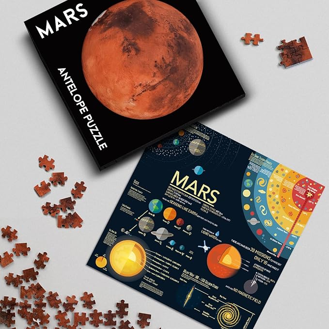 Antelope - 1000 Piece No Dust Jigsaw Puzzle for Adults, Space Style, Round Puzzle, 1000 Pieces, 1 Set, 1 Puzzle