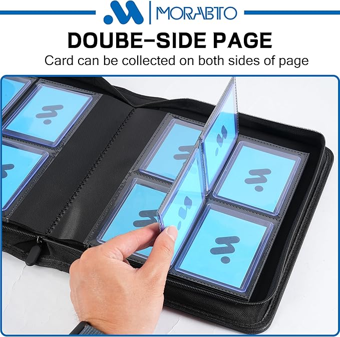 Top Loader Binder, Holds 128 Top Loaders,4 Pocket Top Loader Binders for 3" x 4" Rigid Cards,Card Album Folder for Hard Plastic Top Loaders