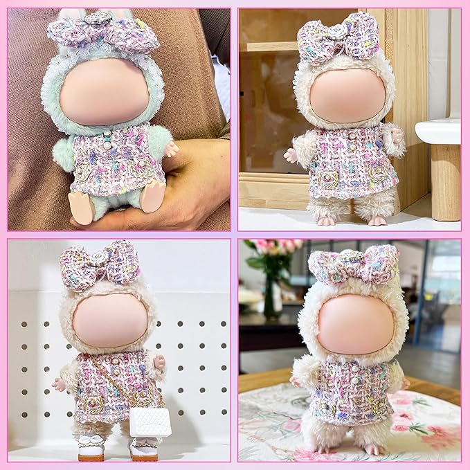 Clothes Fit for 17CM Doll, Fashion Doll Clothes Outfit Set Cute Theme Designer Toys Dress Accessories for Collector Fans Display (Florid Pink)