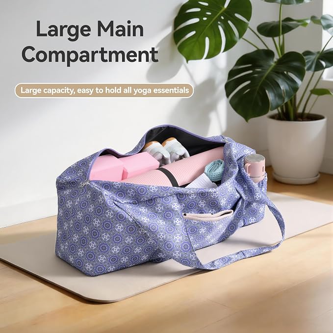 BOULDER BEE Yoga Mat Bag with Wet Pocket, Large Yoga Mat Carrier Fits All Your Stuff, Personalized Yoga Gifts, Gym Tote Bag for Women