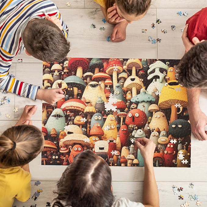 Jigsaw Puzzles for Adults 1000 Pieces, Funny and Colorful Puzzles, Challenging Puzzle Game for Family Friends Home Decor, 20x27 Inches, Dense Monsters-1