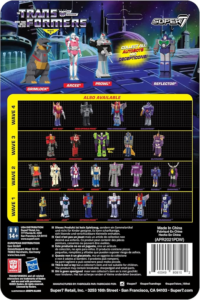 Super7 Transformers Reflector - 3.75" Transformers Action Figure Classic Cartoon Collectibles and Retro Toys
