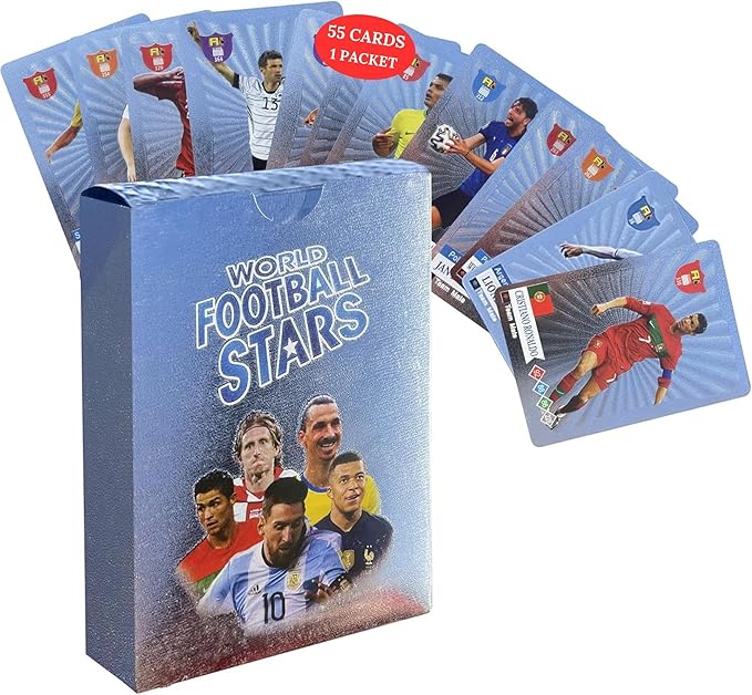 2026-27 Playing Soccer Cards | 55 Non-Duplicate Cards Per Pack | Fixed Card Set | Unforgettable Moment for Friends, Siblings & Soccer Fans | Printed on Premium Paper – White – Not Original