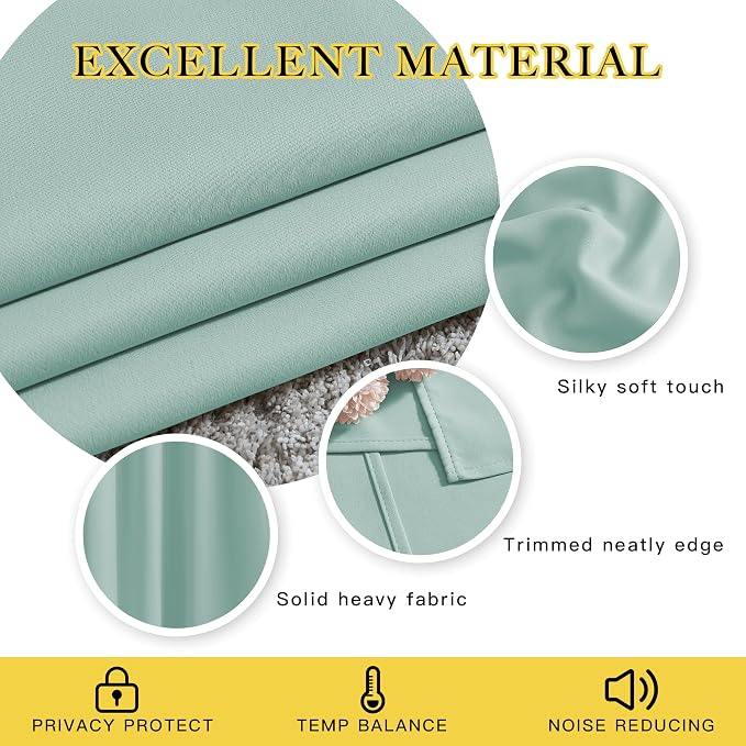 NICETOWN Aqua Blue Room Darkening Curtain Panels - Window Treatment Thermal Insulated Grommet Room Darkening Curtains/Panels/Drapes for Bedroom (2 Panels, 52 by 54, Aqua)