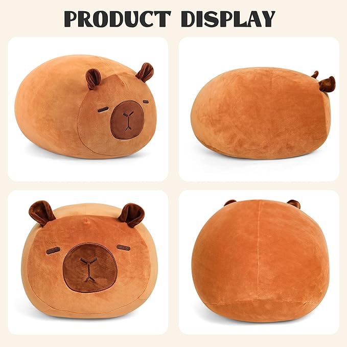Wepop 20in Capybara Stuffed Animal, Cute Capybara Plush, Cuddle Stuffed Plushies Pillows Gifts for Kids Adults Boys and Girls