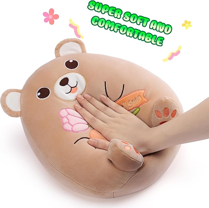 Get Well Soon Teddy Bear Plush Pillow,12" Soft Huggable Stuffed Animal Toy,Patient Feeling Better Gifts for Children, Girls, and Women