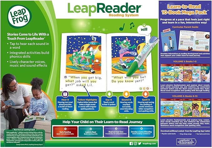 LeapFrog LeapReader System Learn to Read 10 Book Bundle