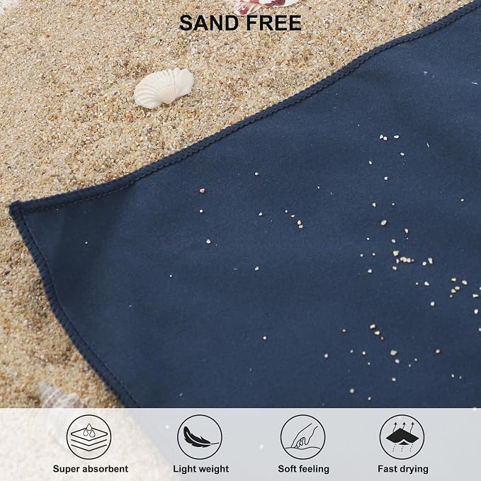 Rainleaf Microfiber Towel Perfect Travel & Gym & Camping Towel. Quick Dry - Super Absorbent - Ultra Compact - Lightweight. Suitable for Trip, Beach, Shower, Backpacking, Pool