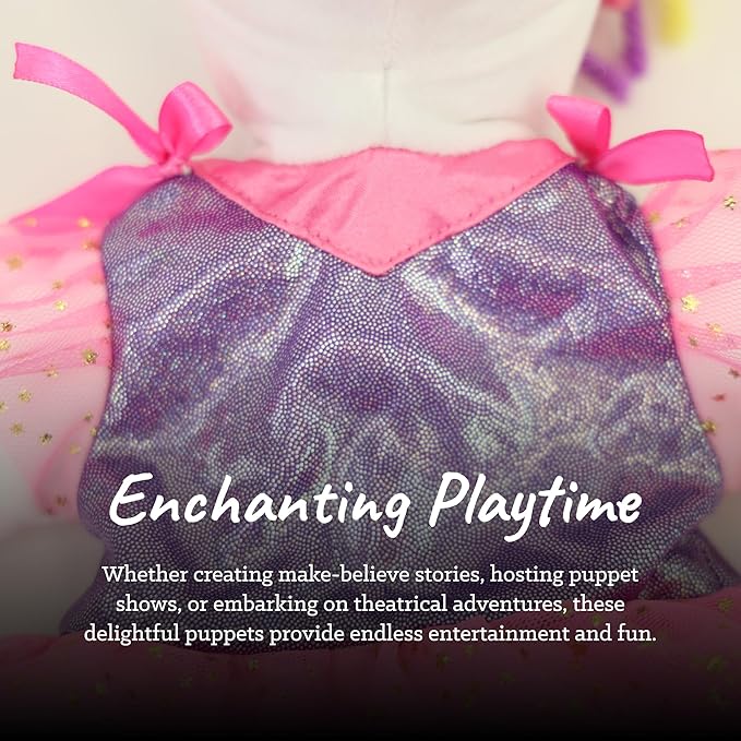 Sharewood Forest Friends Piper The Unicorn Hand Puppet - Stuffed Animal for Toddlers, Kids, Teachers, Daycare & School - Perfect for Puppet Theatre and Creative Play
