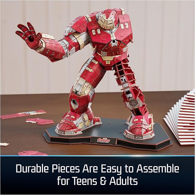 4D Build, Marvel Hulkbuster 3D Model Kit with LED Lights, Innovation Series, Marvel Collectibles & Desk Décor, Adult Puzzle, Building Toys, 3D Puzzles for Adults & Teens, 348 Pieces, for Ages 12 & Up