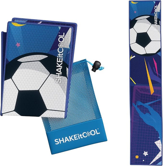 SHAKEitCOOL Original Cooling Towel – Soft, Lightweight, Heat Relief – Perfect for Biking, Running, Yoga, Gym, Gardening – Penalty Kick