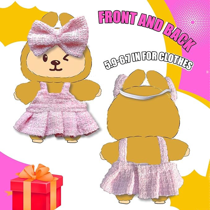 Fits 5.9-6.7 in for Clothes Doll Accessories Suit (NO Doll) Stylish Cute Clothes for Dress up Unique Style Universal Trendy Toy (P02)