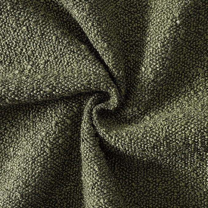 MIULEE 20x20 Decorative Lumbar Boucle Couch Pillow Covers Moss Green | Set of 2 Textured Neutral Throw Pillow Covers, Accent Solid Pillowcases, Sofa Living Room Home Decor