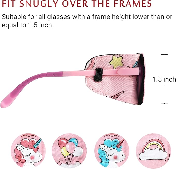 Astropic Cotton & Silk Eye Patch for Kids Glasses (Right Eye, Balloon)