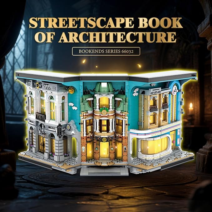 Book Nook Building with Light, Streetscape BookNook Building Kit 66032 for Bookshelf&Home Decor, 2899 PCS Bookend Model Toy, Gift for Kids Adults Boys Girls Age 14+