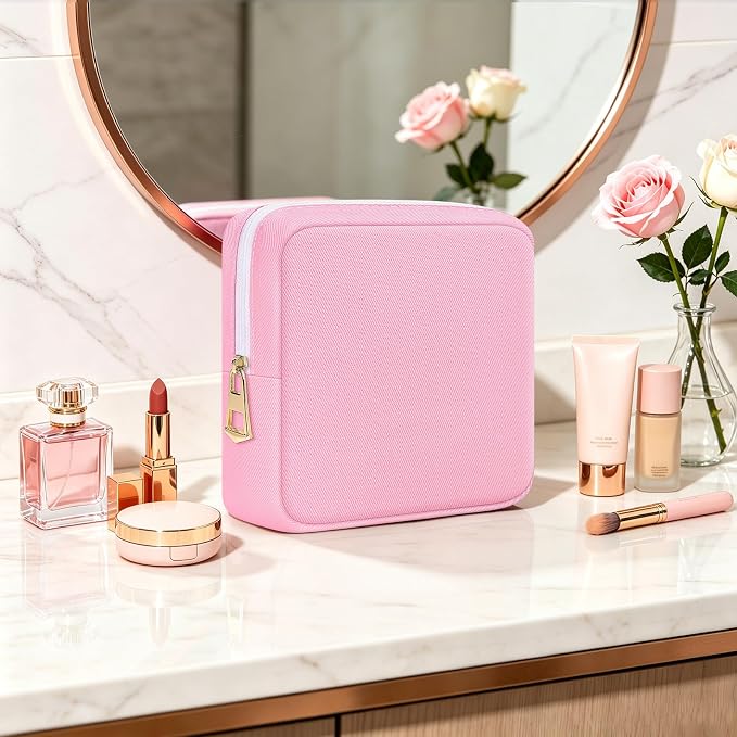 Period Pouch Discreet Sanitary Napkin Storage Bag Pad Bags Pink | Pink, Portable, Menstrual Cup & Pad Holder, First Period Kit Storage, Feminine Bag for Women