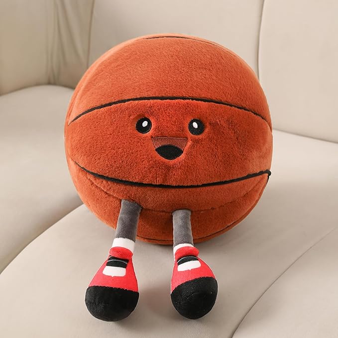 Funny Basketball Pillow with Legs – Cute Stuffed Animal Toy for Boys Girls, Basketball Throw Pillow Gift for Room Decor, Couch or Bed (Baketball 11 Inch)