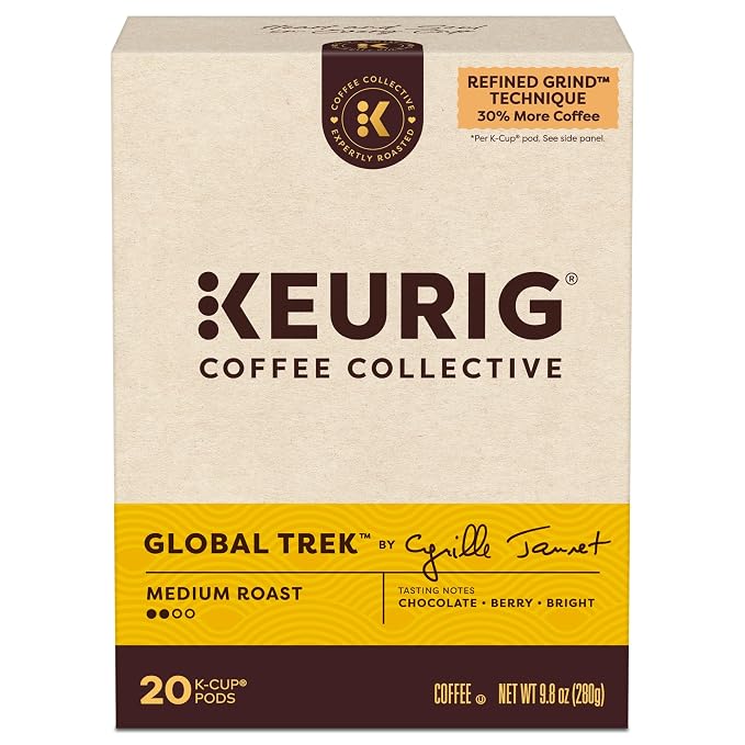 Keurig Coffee Collective, Global Trek by Cyrille Jannet, Medium Roast Coffee, Single Serve Keurig K-Cup Pods, 20 Count