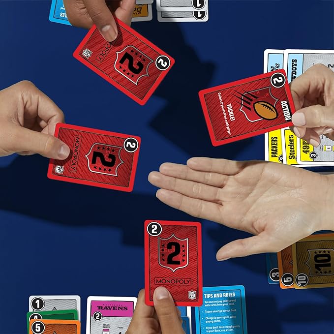Monopoly Deal NFL Edition Game | Officially Licensed NFL Card Game for Families and Kids | Ages 8+ | 2-5 Players | 15 Mins. | Football Games