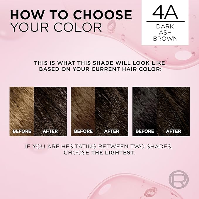L'Oreal Paris Excellence Crème Permanent Hair Dye, Triple Care Hair Color with Hyaluronic Acid for 100% Gray Coverage, 4A Dark Ash Brown, 1 Kit (Packaging May Vary)