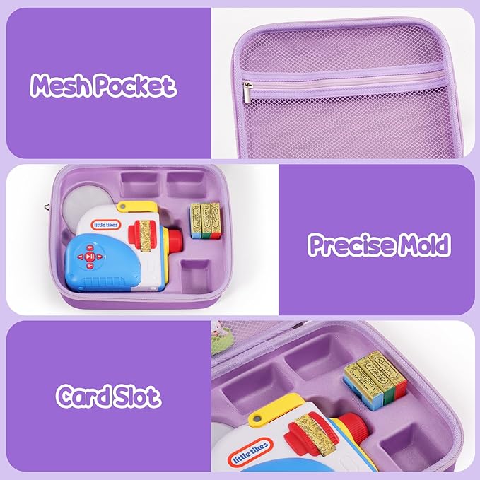 ProCase Hard Carrying Case for Little Tikes Story Dream Machine Starter Set, Kids Large Toy Bag Travel Portable Storage Box for Boy Girl Littles Character Books, Container with Shoulder Strap -Purple