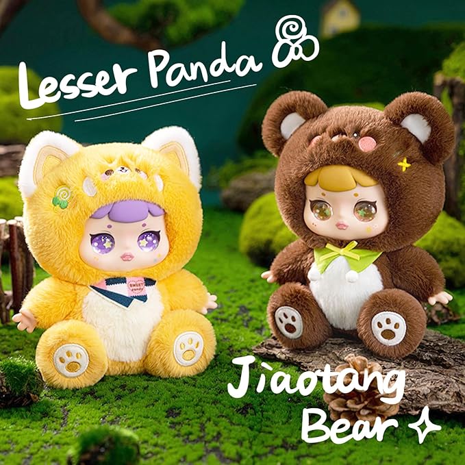 Plush Doll Blind Box Figures, Animal Cub Party Series Blind Box, Vinyl Plush Toy, Random Design Action Figures Collectible Toys Home Decorations, Holiday Birthday Gifts for Girls & Adults, Single Box