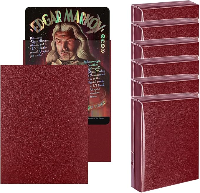 Blood Red MTG Card Sleeves 300CT, Matte Textured Back Card Sleeve Deck Card Protectors, Standard Size Card Sleeves for MTG, Baseball Card, Sports Cards, Game Card