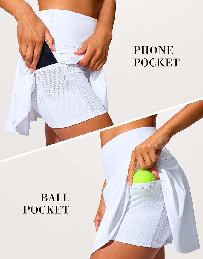 14" Tennis Skirt Golf Skorts with Pockets Tummy Control Shorts Pleated Skirts for Women Athletic Dressy Casual
