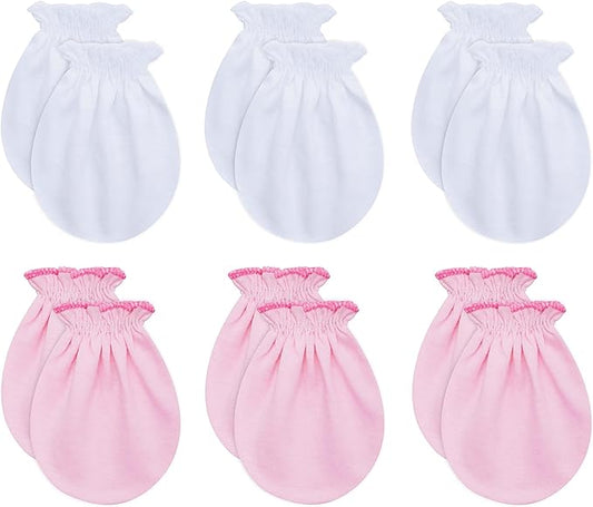 RATIVE Baby Mittens Newborn No Scratch Gloves, Organic Cotton Infant Mittens for Baby Boy & Girl, 0-6 Months