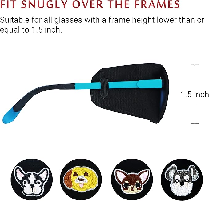 Astropic Cotton & Silk Eye Patch for Kids Glasses (Right Eye, Chihuahua)