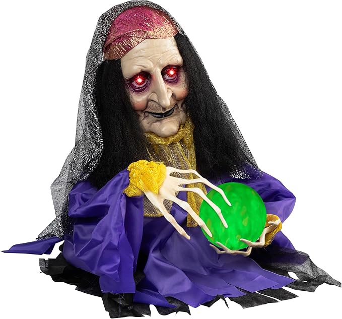 Northlight Animated Fortune Teller Halloween Decoration, 20", Green