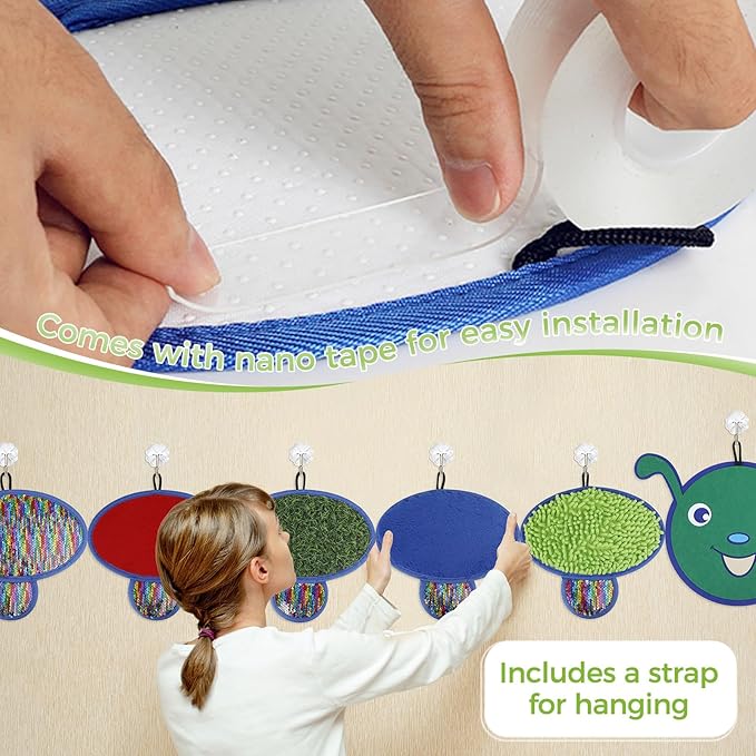 EKEEP Sequin Sensory Wall Panel for Toddlers and Children - Montessori Busy Board, Sensory Toys Pads for Kids with Autism, Autism Toys for Kids Aged 3-12 Sensory Room Must Haves - Caterpillar