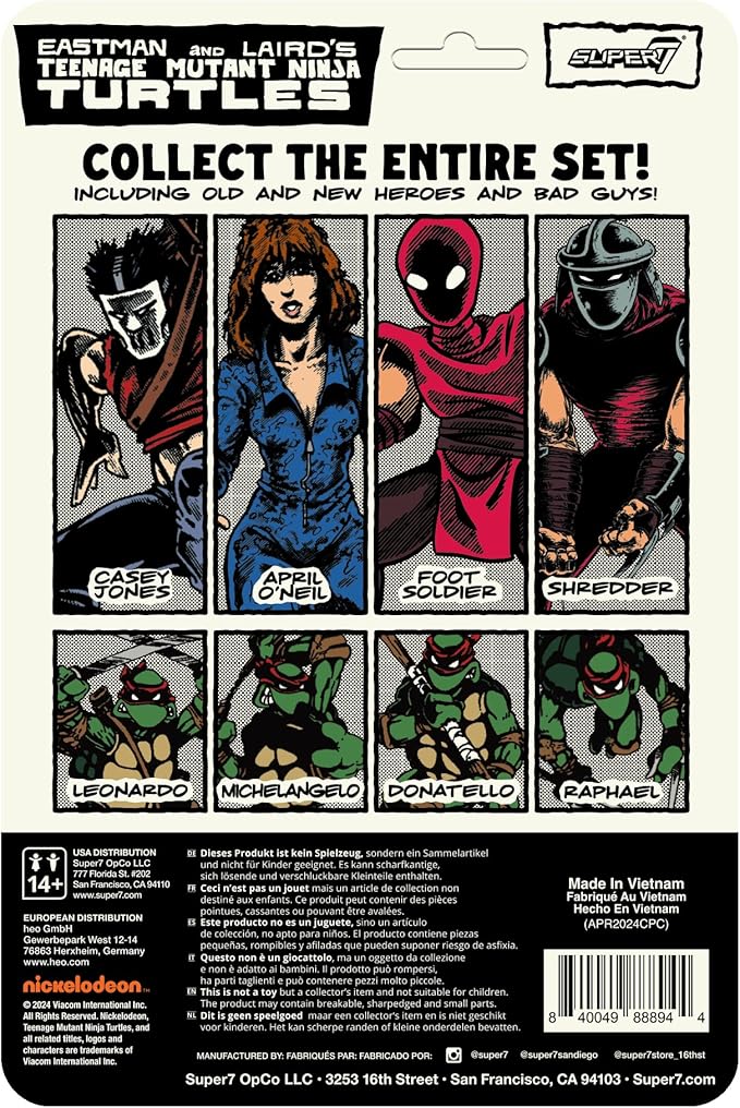 Super7 Teenage Mutant Ninja Turtles Casey Jones (Comic Color) - 3.75" TMNT Action Figure with Accessories Classic Cartoon Collectibles