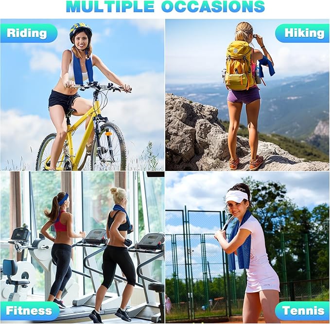 MENOLY 30 Packs Cooling Towels Bulk Cooling Towels for Neck and Face Gym Workout Cooling Neck Rags for Sports Yoga Soft Microfiber Breathable Sweat Rags for Hiking Running Fitness-Dark Blue