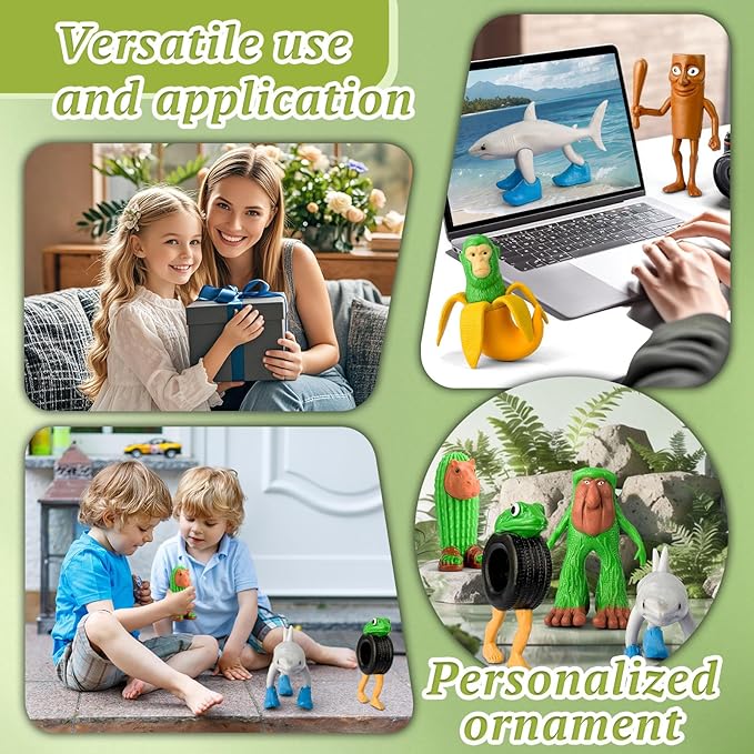 8Pcs Italian Brainrot Action Figures,Tralalero Travala Toy Set Tralalero Travala,Tung Tung Tung Sahur, Brr Brr Patapim - Brainrot fidget Toys,Decorations Gifts for Office Room Figurine Decor (8PCS-E)
