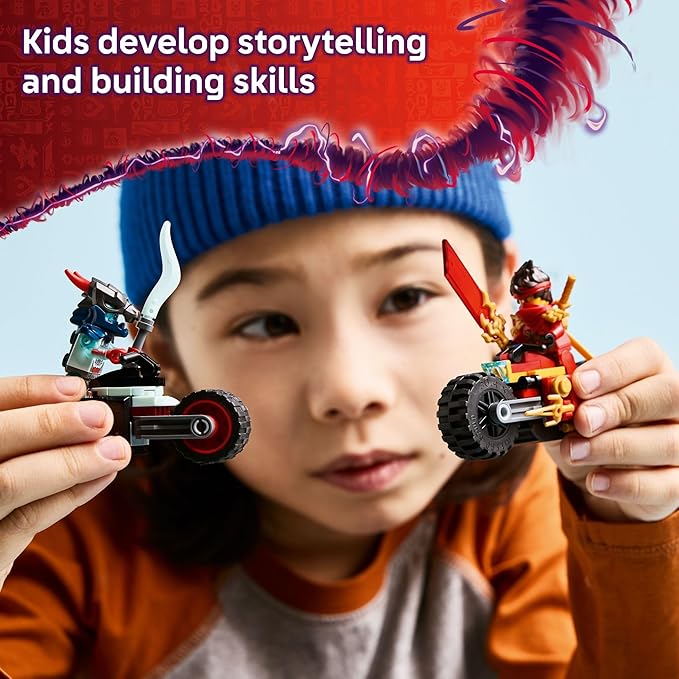 LEGO NINJAGO Kai's Motorcycle Speed Race Building Toy for Kids - Pretend Play Motorcycle Toy with 2 Minifigures - Building Blocks for Boys & Girls, Ages 6+ - Gift Idea for Birthdays - 71838